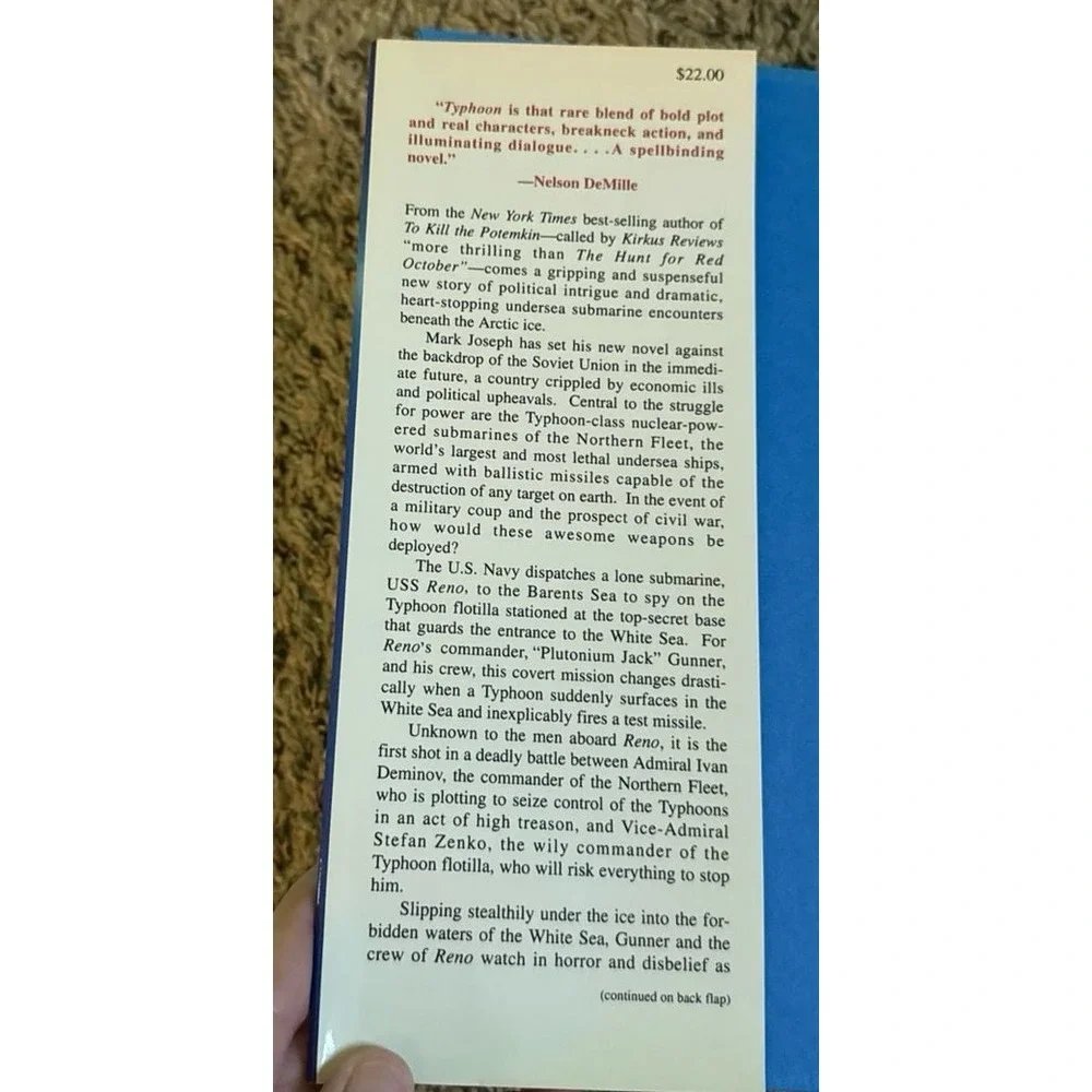 Typhoon A Novel By Mark‎ Joseph Author Of To Kill The Potemkin